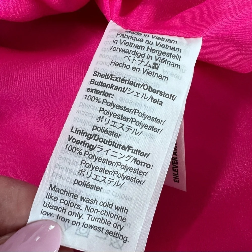 J. Crew Midi Dress Women’s Size 2 Button Back Hot Pink Sleeveless Slit Sides B24